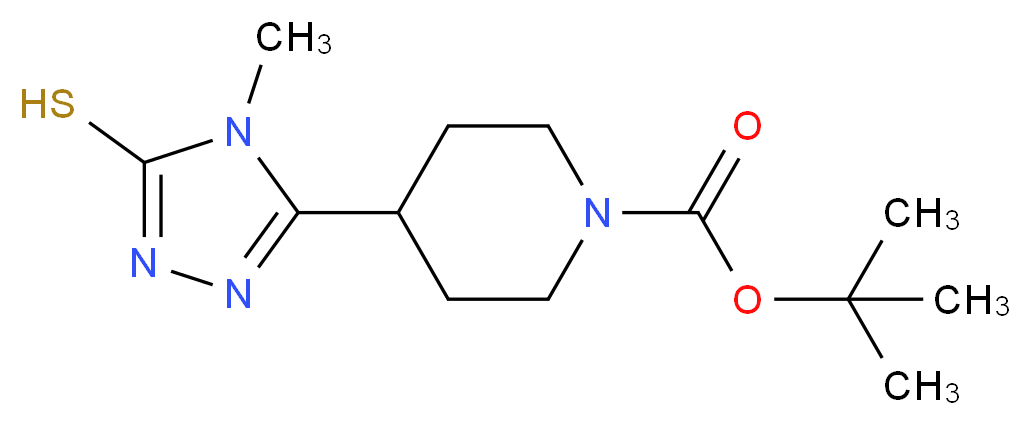 tert-Butyl 4-(4-methyl-5-sulfanyl-4H-1,2,4-triazol-3-yl)tetrahydro-1(2H)-pyridinecarboxylate_分子结构_CAS_)