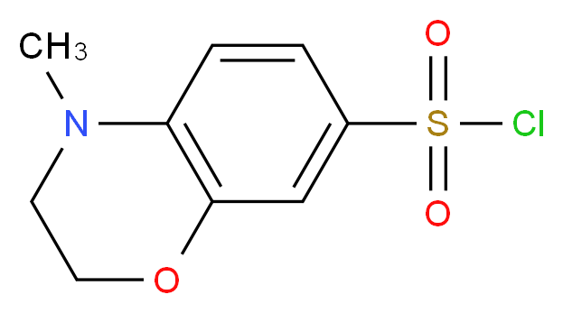 3,4-Dihydro-4-methyl-2H-1,4-benzoxazine-7-sulphonyl chloride_分子结构_CAS_368869-93-6)