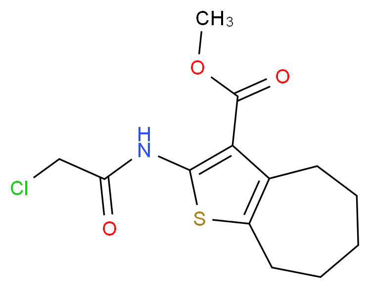 Methyl 2-[(chloroacetyl)amino]-5,6,7,8-tetrahydro-4H-cyclohepta[b]thiophene-3-carboxylate_分子结构_CAS_)