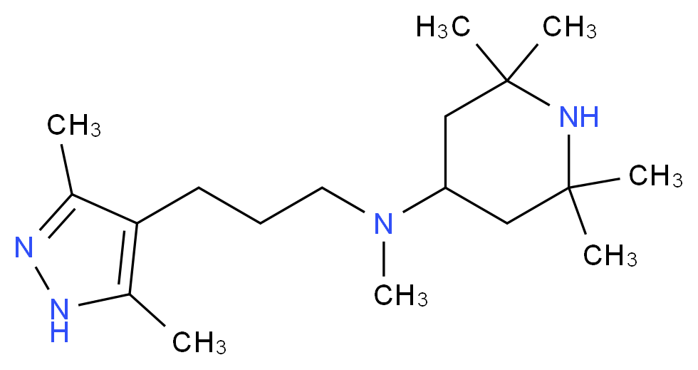 N-[3-(3,5-dimethyl-1H-pyrazol-4-yl)propyl]-N,2,2,6,6-pentamethylpiperidin-4-amine_分子结构_CAS_)