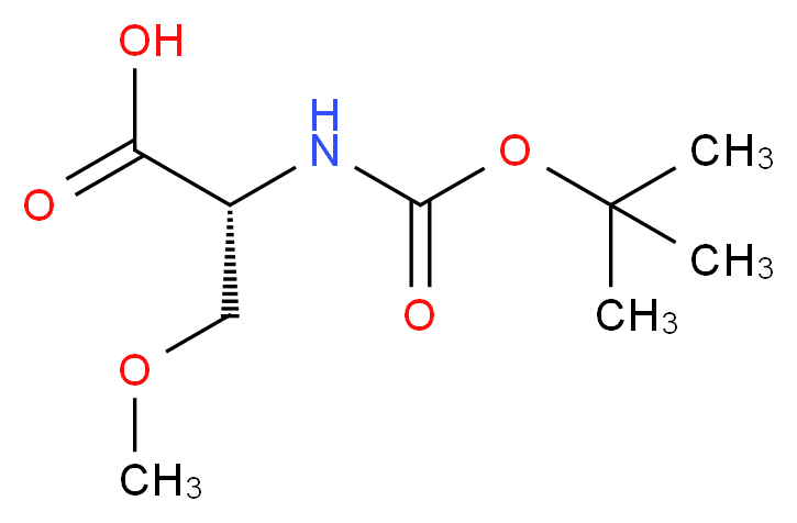 (2R)-2-{[(tert-butoxy)carbonyl]amino}-3-methoxypropanoic acid_分子结构_CAS_86123-95-7