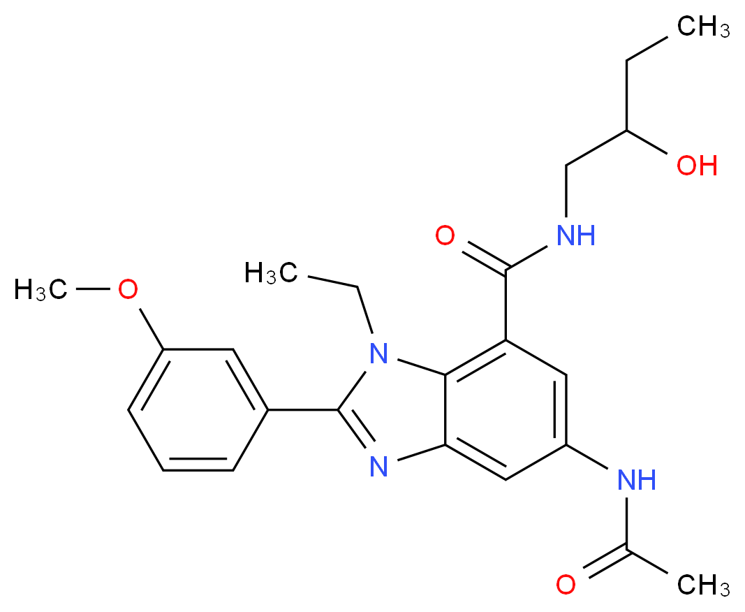 5-(acetylamino)-1-ethyl-N-(2-hydroxybutyl)-2-(3-methoxyphenyl)-1H-benzimidazole-7-carboxamide_分子结构_CAS_)