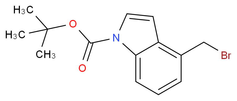 tert-butyl 4-(bromomethyl)-1H-indole-1-carboxylate_分子结构_CAS_220499-13-8