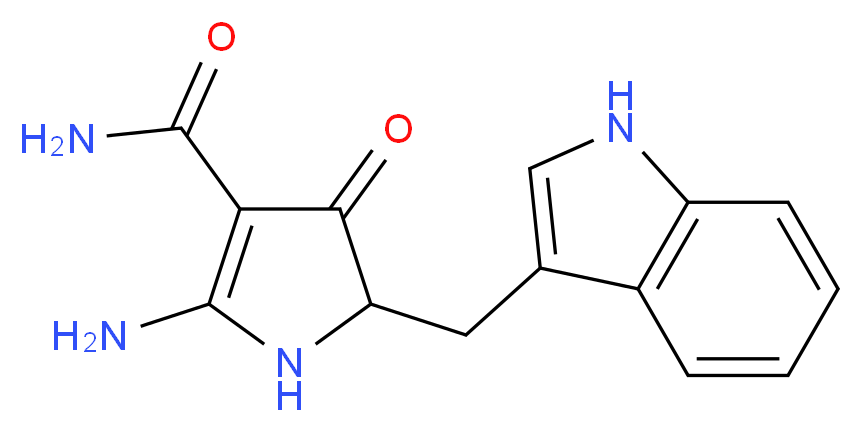 2-amino-5-(1H-indol-3-ylmethyl)-4-oxo-4,5-dihydro-1H-pyrrole-3-carboxamide_分子结构_CAS_)