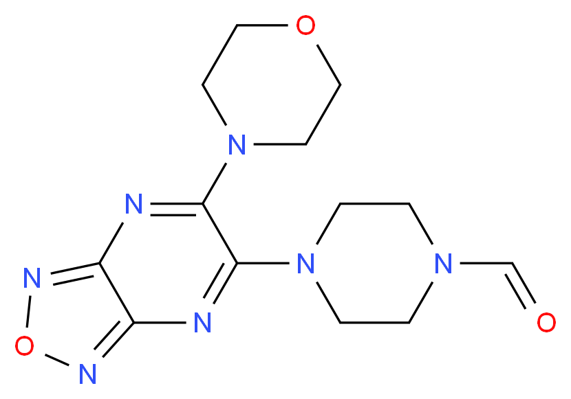 4-[6-(4-morpholinyl)[1,2,5]oxadiazolo[3,4-b]pyrazin-5-yl]-1-piperazinecarbaldehyde_分子结构_CAS_)
