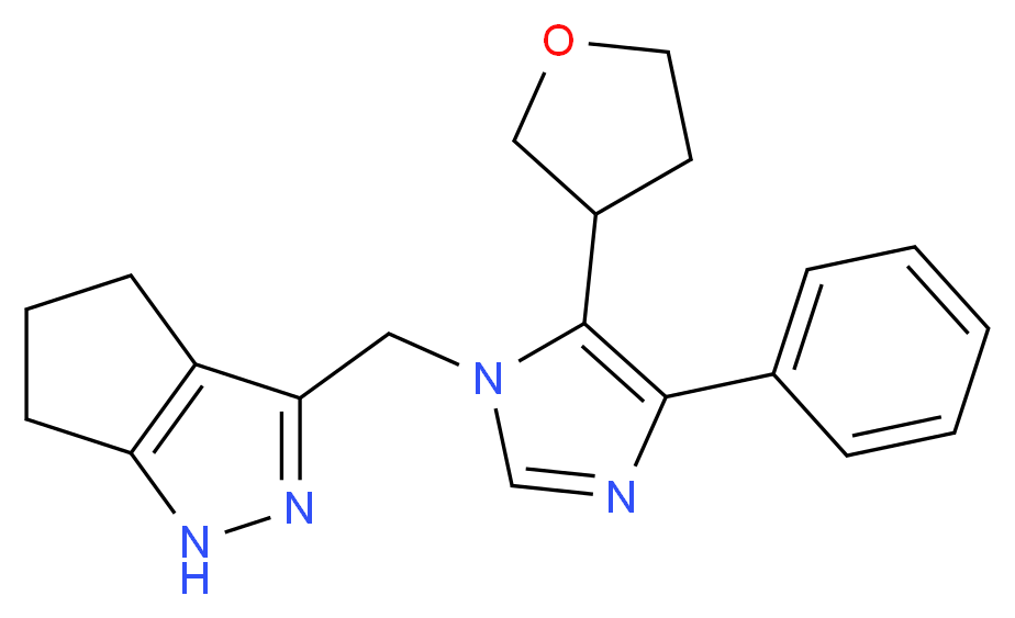 3-{[4-phenyl-5-(tetrahydrofuran-3-yl)-1H-imidazol-1-yl]methyl}-1,4,5,6-tetrahydrocyclopenta[c]pyrazole_分子结构_CAS_)