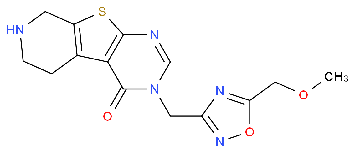 3-{[5-(methoxymethyl)-1,2,4-oxadiazol-3-yl]methyl}-5,6,7,8-tetrahydropyrido[4',3':4,5]thieno[2,3-d]pyrimidin-4(3H)-one_分子结构_CAS_)