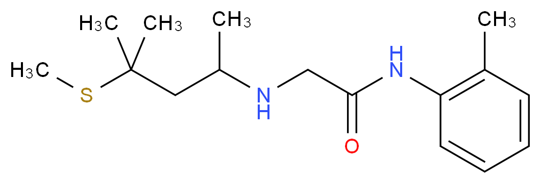 2-{[1,3-dimethyl-3-(methylthio)butyl]amino}-N-(2-methylphenyl)acetamide_分子结构_CAS_)