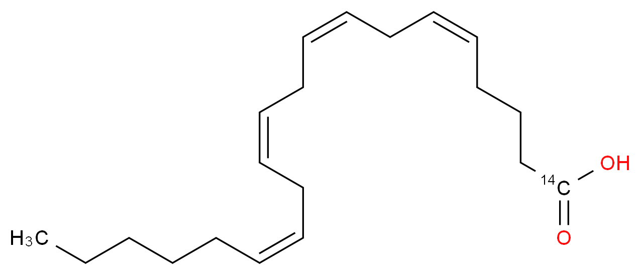 (5Z,8Z,11Z,14Z)-(1-<sup>1</sup><sup>4</sup>C)icosa-5,8,11,14-tetraenoic acid_分子结构_CAS_3435-81-2