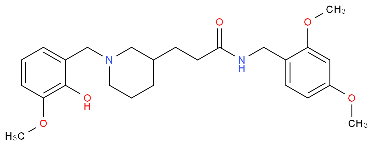 N-(2,4-dimethoxybenzyl)-3-[1-(2-hydroxy-3-methoxybenzyl)-3-piperidinyl]propanamide_分子结构_CAS_)