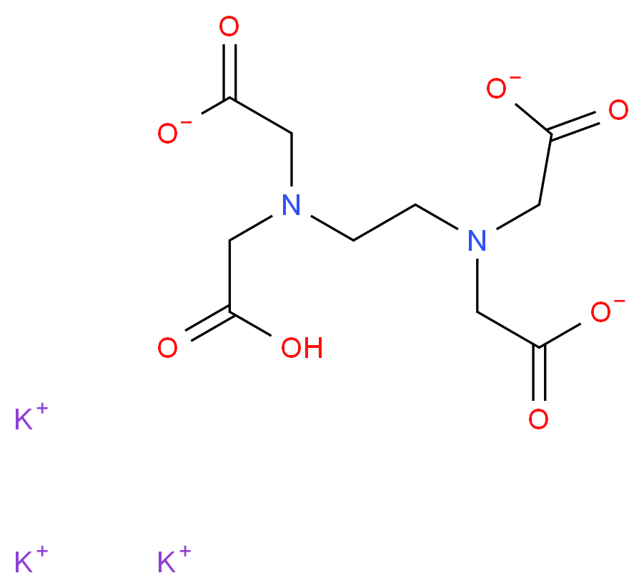 乙二胺四乙酸三钾盐二水合物_分子结构_CAS_65501-24-8)