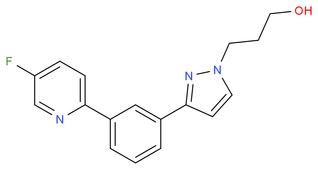 3-{3-[3-(5-fluoro-2-pyridinyl)phenyl]-1H-pyrazol-1-yl}-1-propanol_分子结构_CAS_)