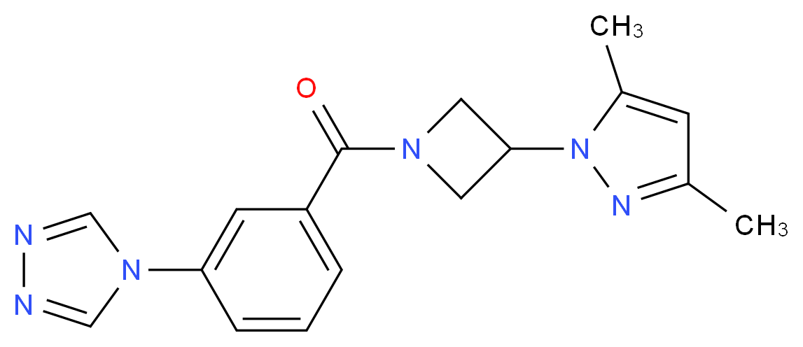 4-(3-{[3-(3,5-dimethyl-1H-pyrazol-1-yl)-1-azetidinyl]carbonyl}phenyl)-4H-1,2,4-triazole_分子结构_CAS_)