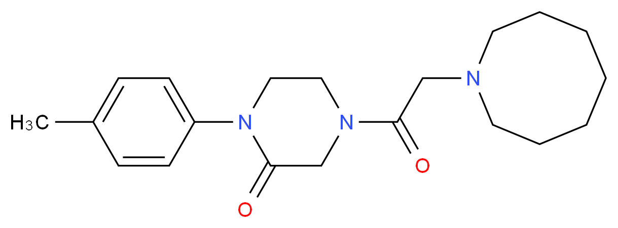 4-(1-azocanylacetyl)-1-(4-methylphenyl)-2-piperazinone_分子结构_CAS_)