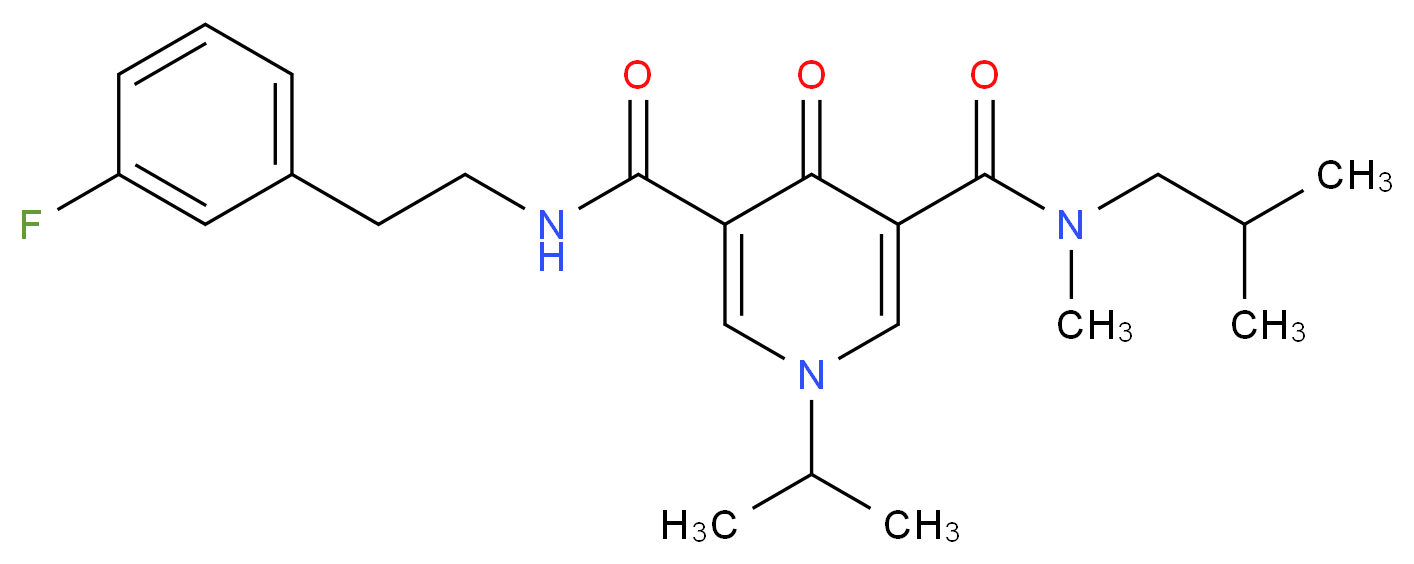 N'-[2-(3-fluorophenyl)ethyl]-N-isobutyl-1-isopropyl-N-methyl-4-oxo-1,4-dihydro-3,5-pyridinedicarboxamide_分子结构_CAS_)