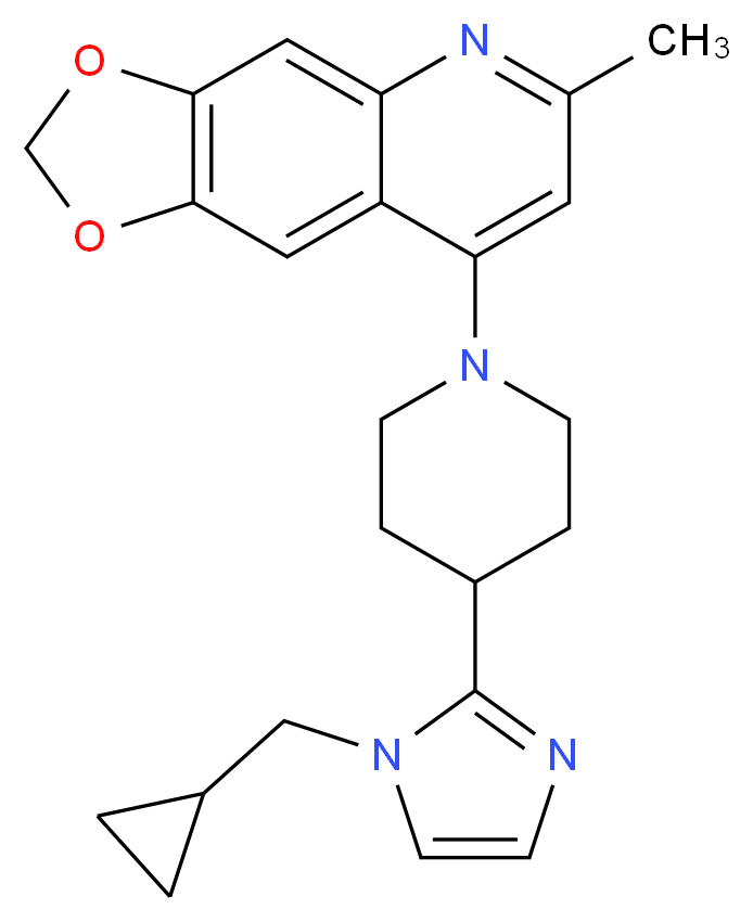 8-{4-[1-(cyclopropylmethyl)-1H-imidazol-2-yl]piperidin-1-yl}-6-methyl[1,3]dioxolo[4,5-g]quinoline_分子结构_CAS_)