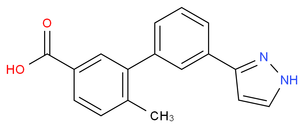 6-methyl-3'-(1H-pyrazol-3-yl)-3-biphenylcarboxylic acid_分子结构_CAS_)