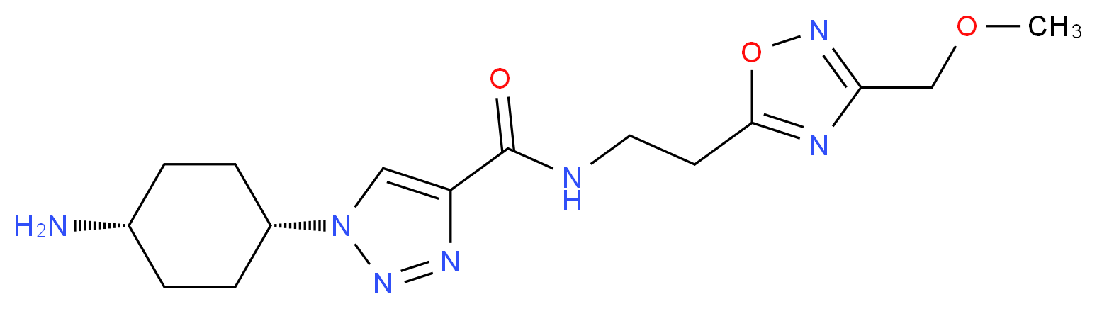1-(cis-4-aminocyclohexyl)-N-{2-[3-(methoxymethyl)-1,2,4-oxadiazol-5-yl]ethyl}-1H-1,2,3-triazole-4-carboxamide_分子结构_CAS_)