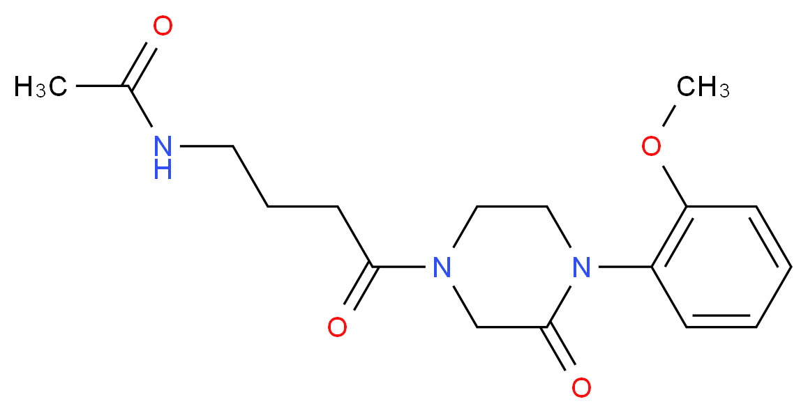 N-{4-[4-(2-methoxyphenyl)-3-oxo-1-piperazinyl]-4-oxobutyl}acetamide_分子结构_CAS_)