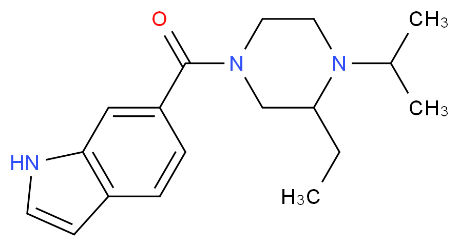 6-[(3-ethyl-4-isopropyl-1-piperazinyl)carbonyl]-1H-indole_分子结构_CAS_)