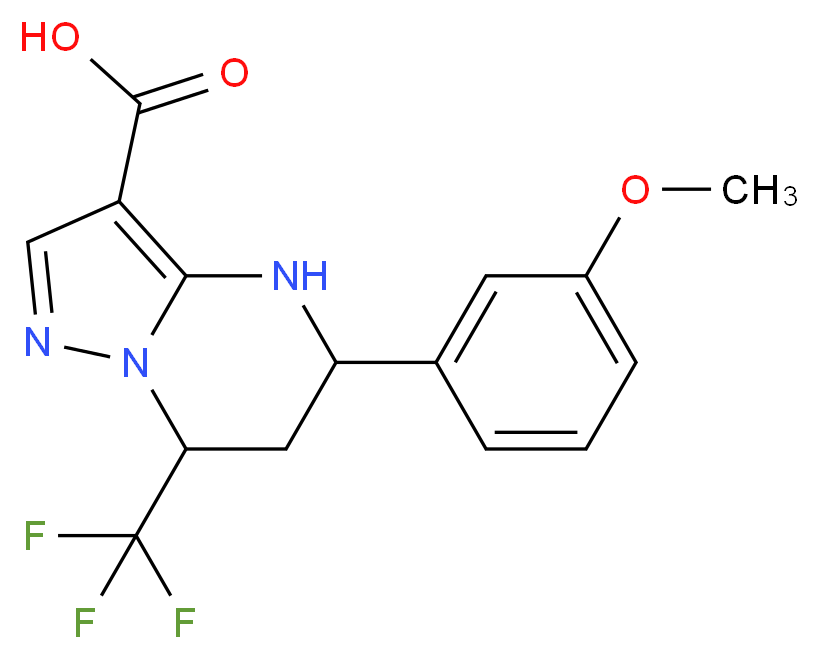 5-(3-methoxyphenyl)-7-(trifluoromethyl)-4H,5H,6H,7H-pyrazolo[1,5-a]pyrimidine-3-carboxylic acid_分子结构_CAS_667921-14-4