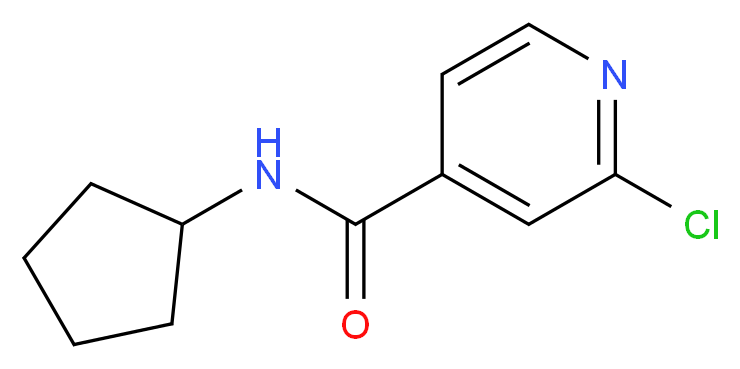 2-chloro-N-cyclopentylpyridine-4-carboxamide_分子结构_CAS_1019372-18-9