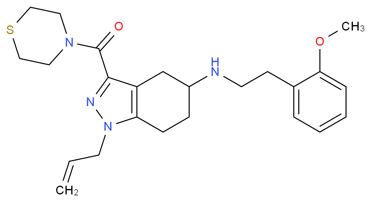 1-allyl-N-[2-(2-methoxyphenyl)ethyl]-3-(4-thiomorpholinylcarbonyl)-4,5,6,7-tetrahydro-1H-indazol-5-amine_分子结构_CAS_)