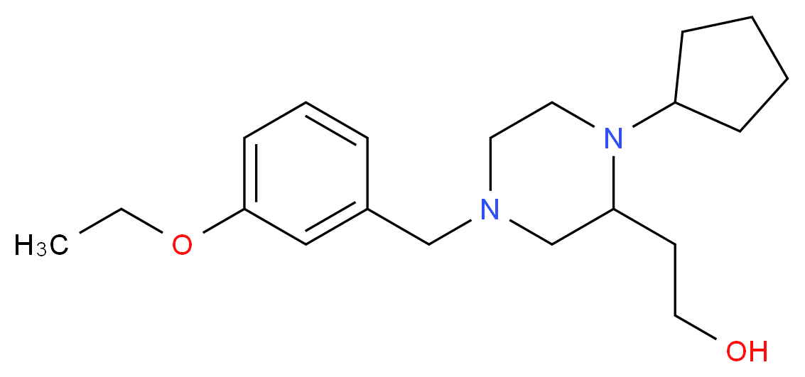 2-[1-cyclopentyl-4-(3-ethoxybenzyl)-2-piperazinyl]ethanol_分子结构_CAS_)