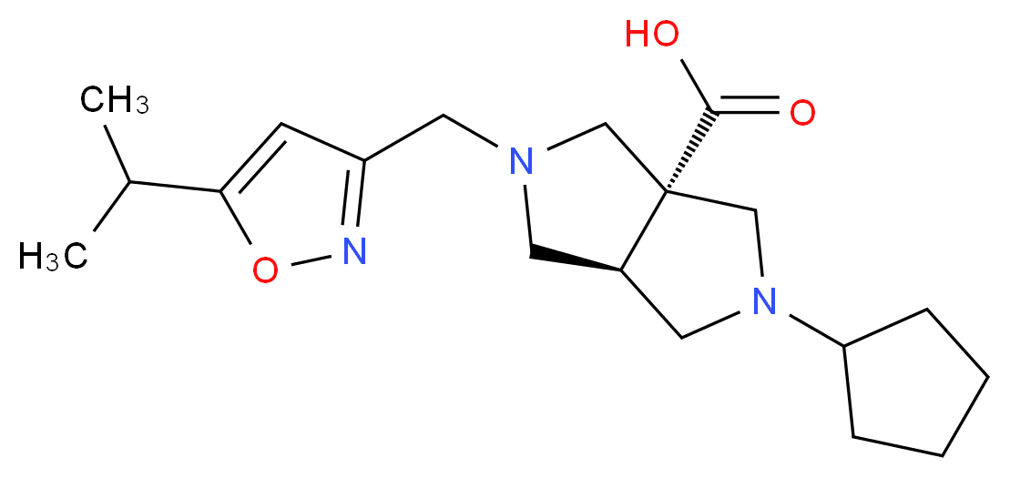(3aR*,6aR*)-2-cyclopentyl-5-[(5-isopropylisoxazol-3-yl)methyl]hexahydropyrrolo[3,4-c]pyrrole-3a(1H)-carboxylic acid_分子结构_CAS_)
