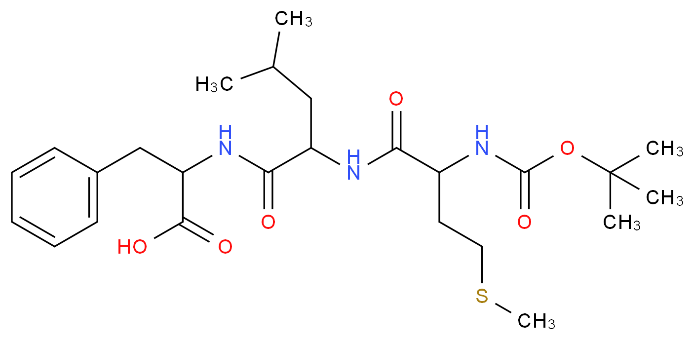 2-[2-(2-{[(tert-butoxy)carbonyl]amino}-4-(methylsulfanyl)butanamido)-4-methylpentanamido]-3-phenylpropanoic acid_分子结构_CAS_67247-12-5