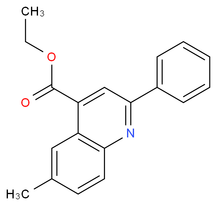 ethyl 6-methyl-2-phenylquinoline-4-carboxylate_分子结构_CAS_485-34-7