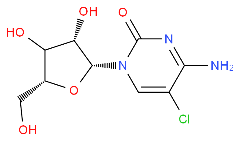 4-amino-5-chloro-1-[(2R,3S,5R)-3,4-dihydroxy-5-(hydroxymethyl)oxolan-2-yl]-1,2-dihydropyrimidin-2-one_分子结构_CAS_25130-29-4