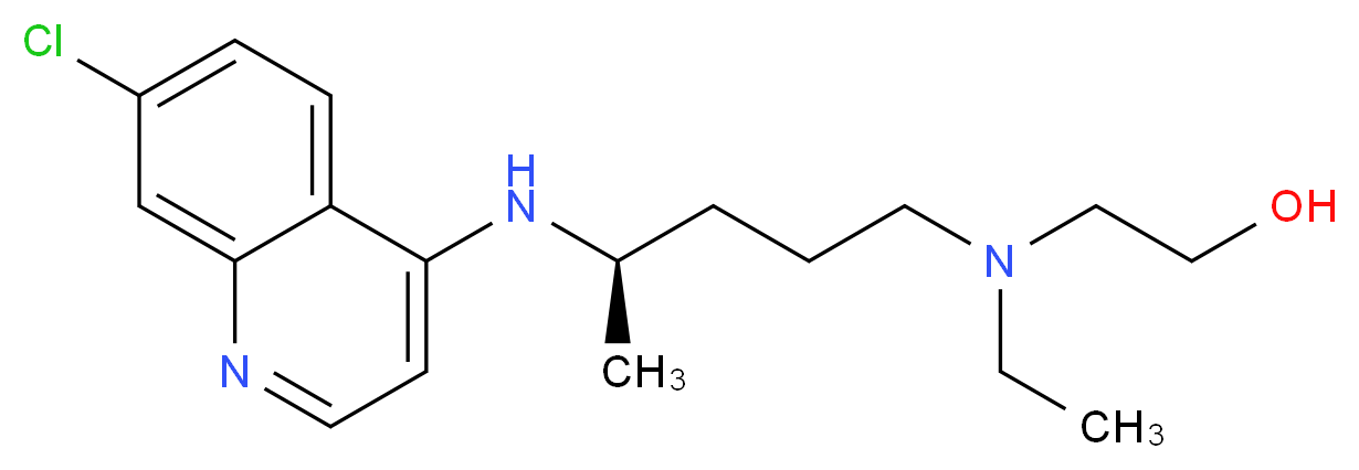 2-{[(4R)-4-[(7-chloroquinolin-4-yl)amino]pentyl](ethyl)amino}ethan-1-ol_分子结构_CAS_158749-75-8