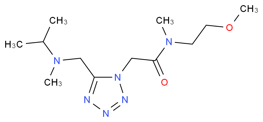 2-(5-{[isopropyl(methyl)amino]methyl}-1H-tetrazol-1-yl)-N-(2-methoxyethyl)-N-methylacetamide_分子结构_CAS_)