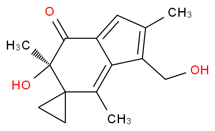 (6'R)-6'-hydroxy-3'-(hydroxymethyl)-2',4',6'-trimethyl-6',7'-dihydrospiro[cyclopropane-1,5'-indene]-7'-one_分子结构_CAS_158440-71-2