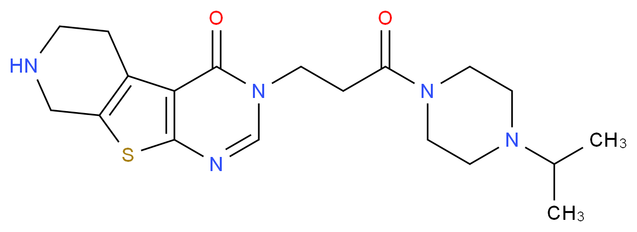 3-[3-(4-isopropylpiperazin-1-yl)-3-oxopropyl]-5,6,7,8-tetrahydropyrido[4',3':4,5]thieno[2,3-d]pyrimidin-4(3H)-one_分子结构_CAS_)