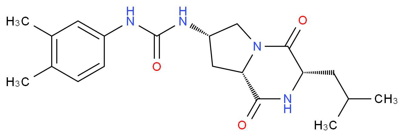 N-(3,4-dimethylphenyl)-N'-[(3S,7S,8aS)-3-isobutyl-1,4-dioxooctahydropyrrolo[1,2-a]pyrazin-7-yl]urea_分子结构_CAS_)