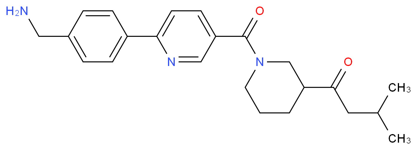 1-[1-({6-[4-(aminomethyl)phenyl]pyridin-3-yl}carbonyl)piperidin-3-yl]-3-methylbutan-1-one_分子结构_CAS_)