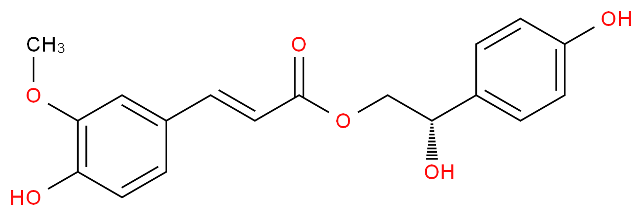 (2S)-2-hydroxy-2-(4-hydroxyphenyl)ethyl (2E)-3-(4-hydroxy-3-methoxyphenyl)prop-2-enoate_分子结构_CAS_272122-56-2