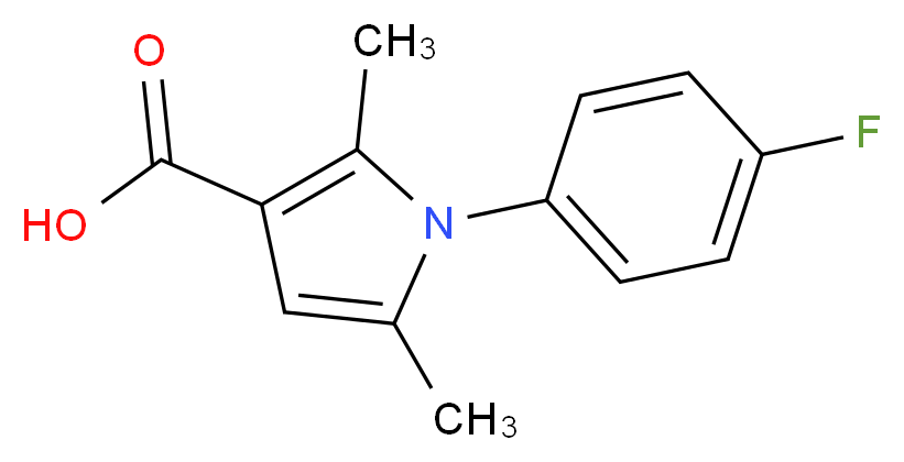 1-(4-Fluoro-phenyl)-2,5-dimethyl-1H-pyrrole-3-carboxylic acid_分子结构_CAS_519151-74-7)
