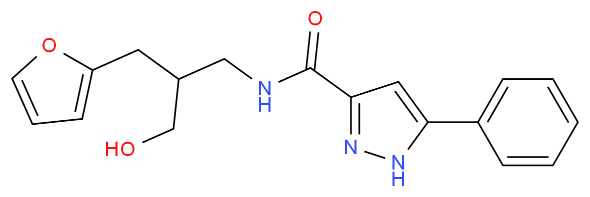 N-[3-(2-furyl)-2-(hydroxymethyl)propyl]-5-phenyl-1H-pyrazole-3-carboxamide_分子结构_CAS_)
