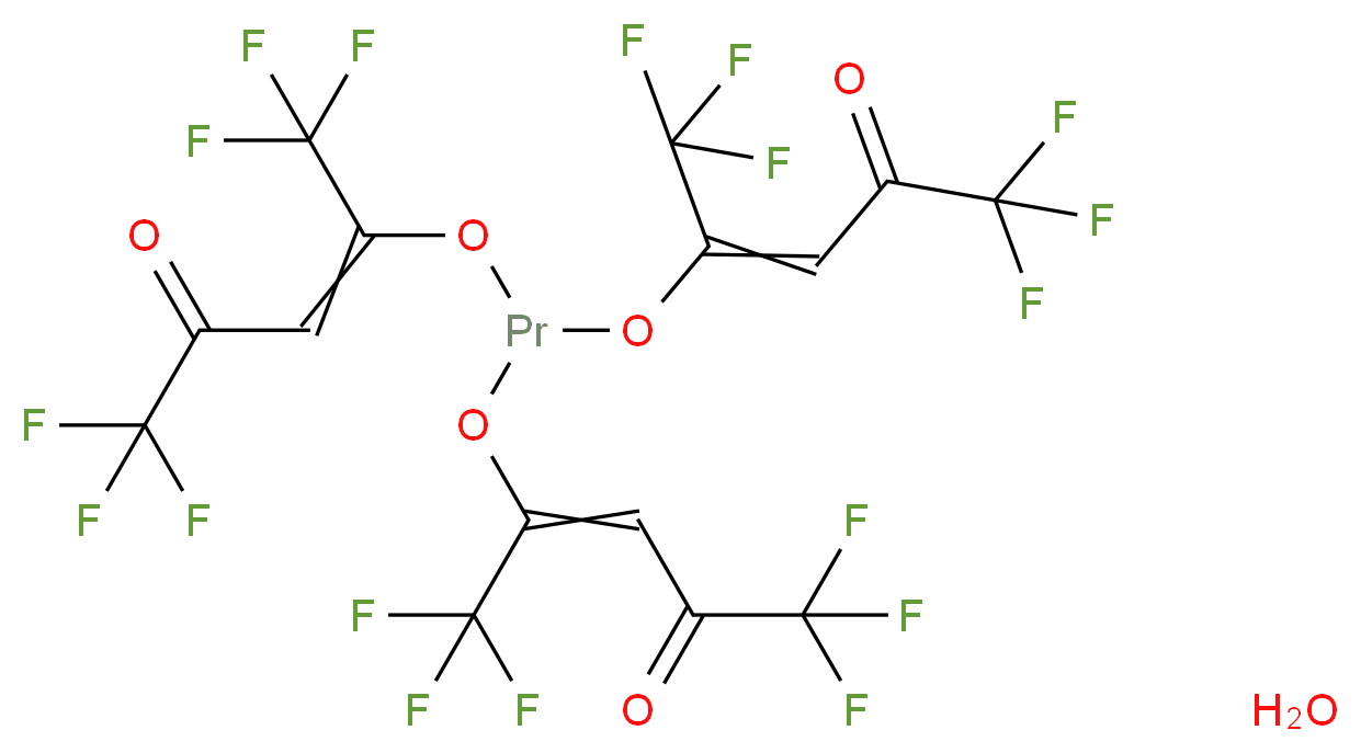 4-({bis[(1,1,1,5,5,5-hexafluoro-4-oxopent-2-en-2-yl)oxy]praseodymio}oxy)-1,1,1,5,5,5-hexafluoropent-3-en-2-one hydrate_分子结构_CAS_307531-71-1