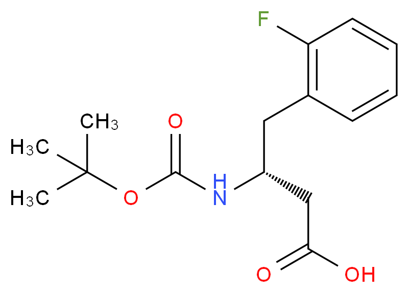 (3R)-3-{[(tert-butoxy)carbonyl]amino}-4-(2-fluorophenyl)butanoic acid_分子结构_CAS_218608-98-1