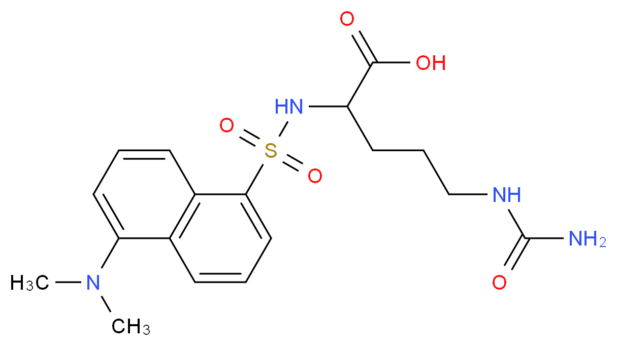 5-(carbamoylamino)-2-[5-(dimethylamino)naphthalene-1-sulfonamido]pentanoic acid_分子结构_CAS_74672-25-6