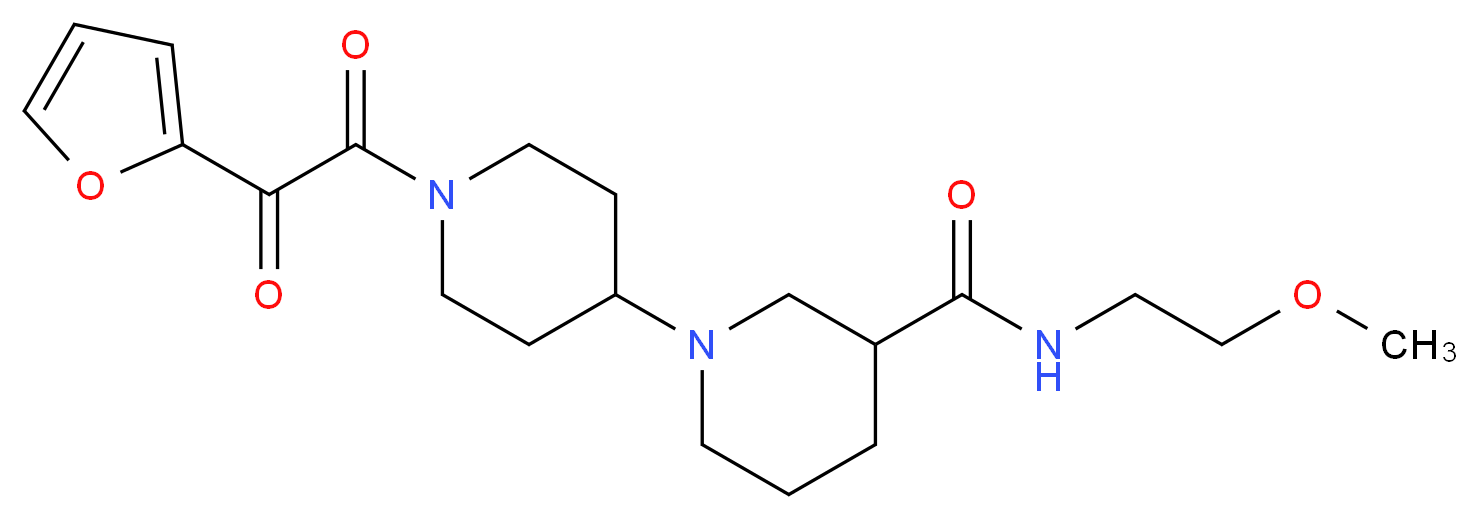 1'-[2-furyl(oxo)acetyl]-N-(2-methoxyethyl)-1,4'-bipiperidine-3-carboxamide_分子结构_CAS_)