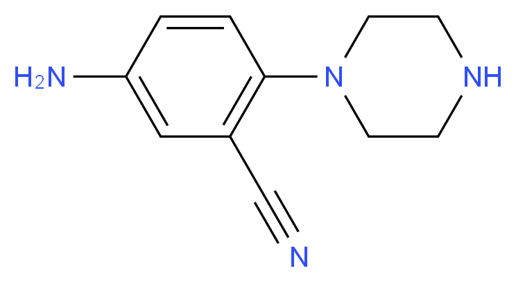 5-amino-2-(piperazin-1-yl)benzonitrile_分子结构_CAS_847972-22-9