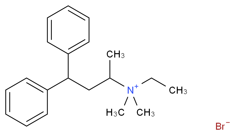 (4,4-diphenylbutan-2-yl)(ethyl)dimethylazanium bromide_分子结构_CAS_3614-30-0