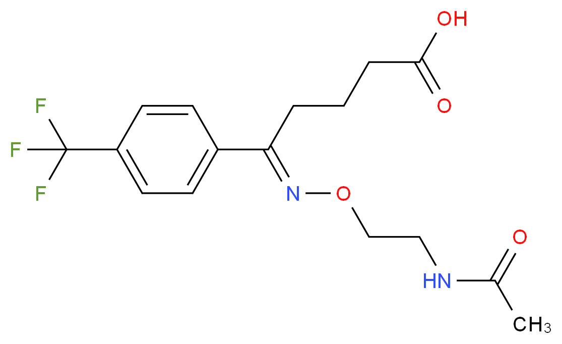 (5E)-5-[(2-acetamidoethoxy)imino]-5-[4-(trifluoromethyl)phenyl]pentanoic acid_分子结构_CAS_88699-87-0