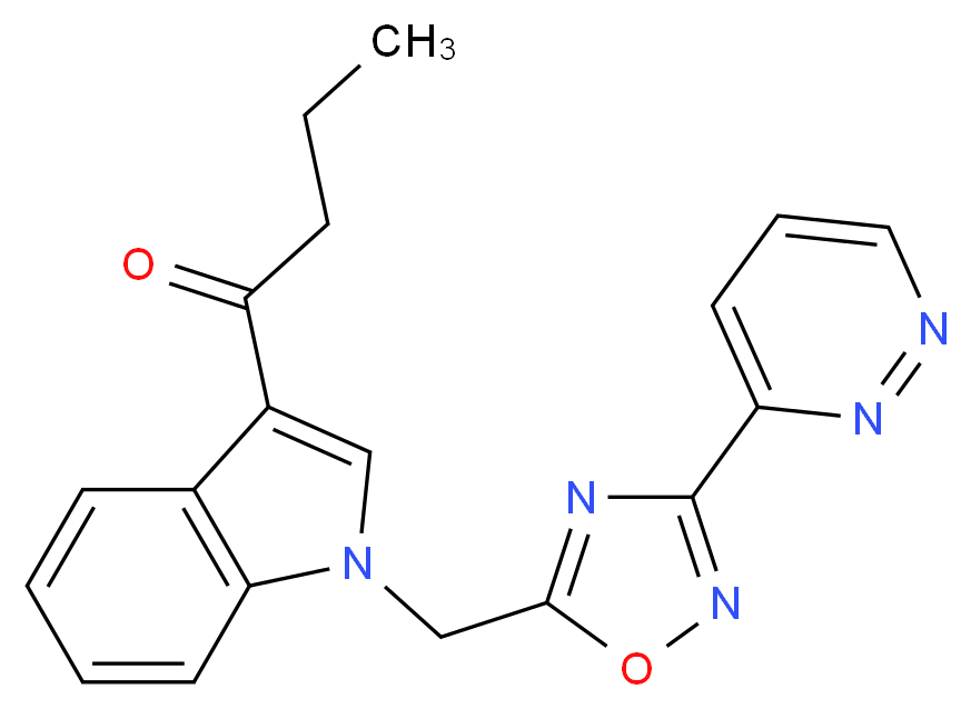 1-(1-{[3-(3-pyridazinyl)-1,2,4-oxadiazol-5-yl]methyl}-1H-indol-3-yl)-1-butanone_分子结构_CAS_)