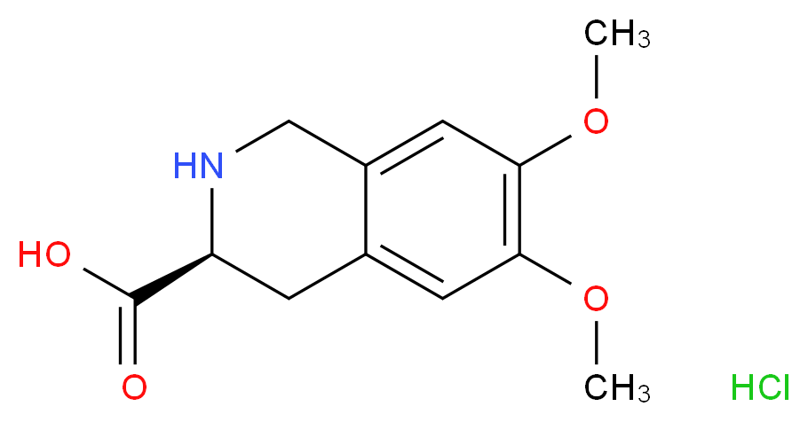 (S)-6,7-dimethoxy-1,2,3,4-tetrahydroisoquinoline-3-carboxylic acid hydrochloride_分子结构_CAS_)